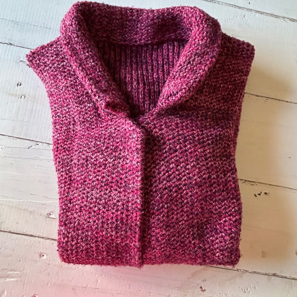 Womens Knit Open Front Cardigan Sweater Pink Marled